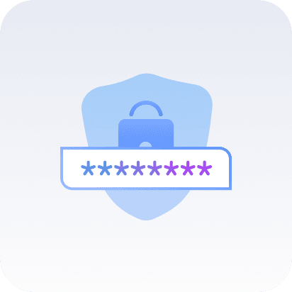 Illustration of shield locked behind a password
