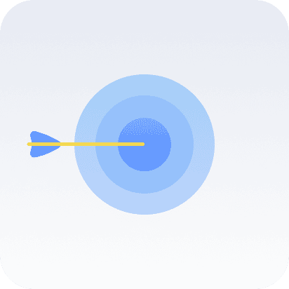 Illustration of a target with an arrow hitting the bullseye
